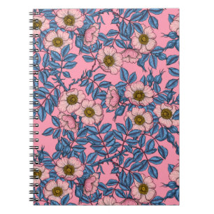 Dog rose pattern notebook