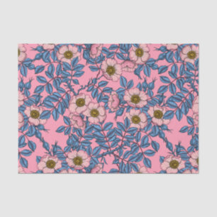 Dog rose pattern tissue paper