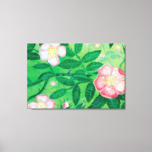 Dog Rose (Rosa Canina) Stretched Canvas Print