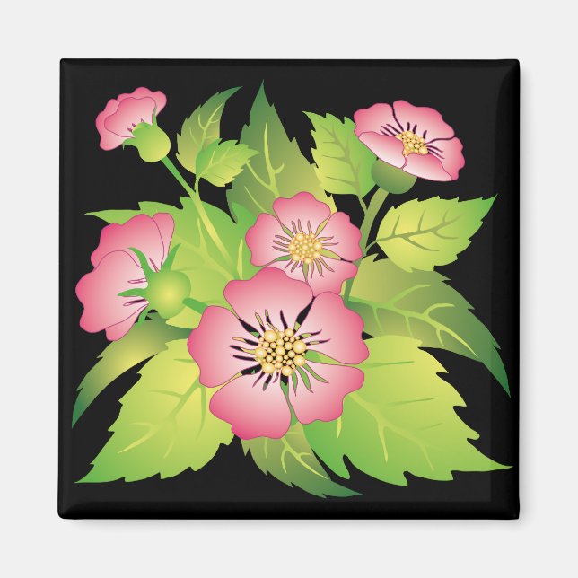 dog roses magnet (Front)