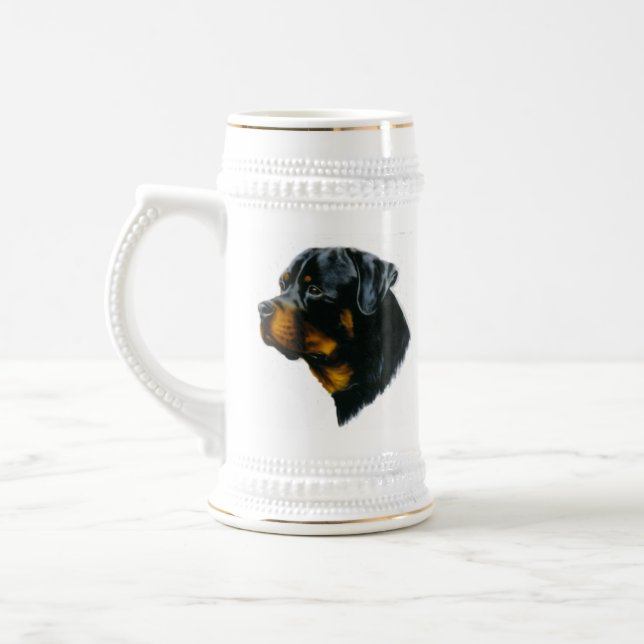 dog-rottweiler beer stein (Left)