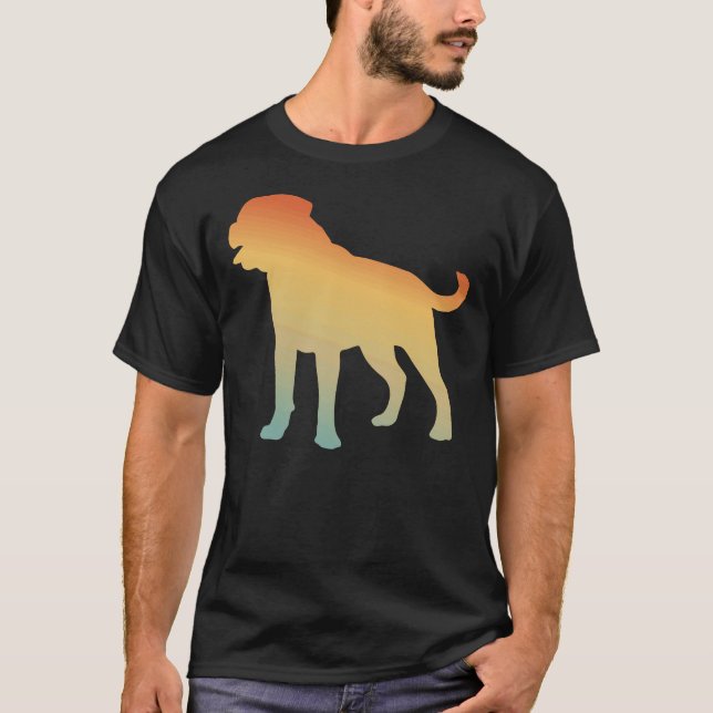 Dog Rottweiler Silhouette Mask Face Cover T-Shirt (Front)
