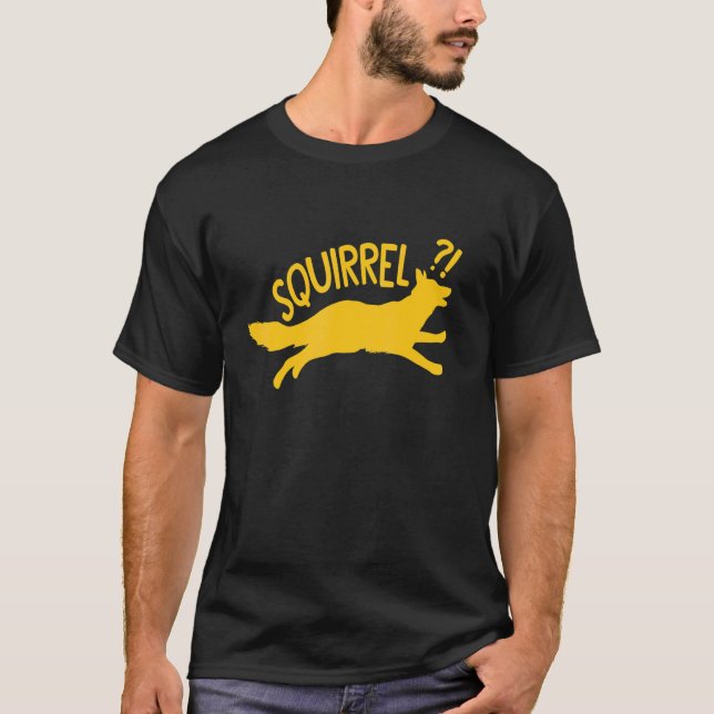 Dog Running After Squirrel T-Shirt (Front)