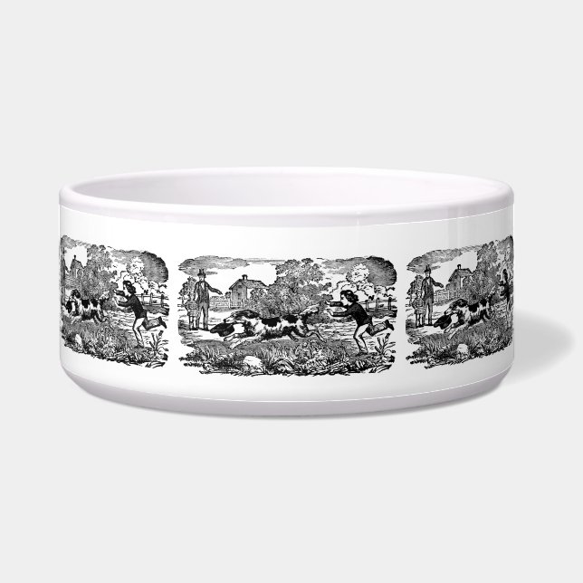 Dog running antique pet art victorian illustration (Front)