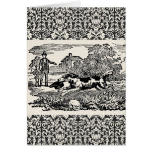 Dog running antique pet art victorian illustration