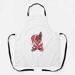 Dog Santa Hat - Funny Christmas _2 Apron