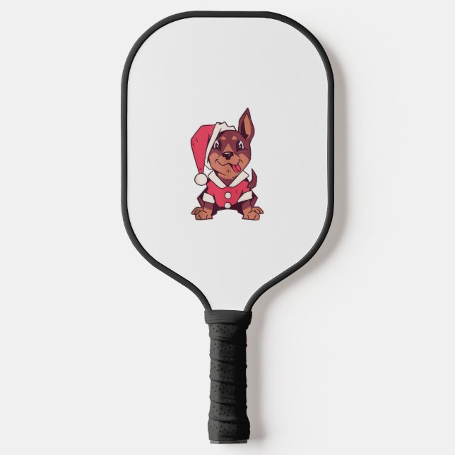 Dog Santa Hat - Funny Christmas _2 Pickleball Paddle (Front)