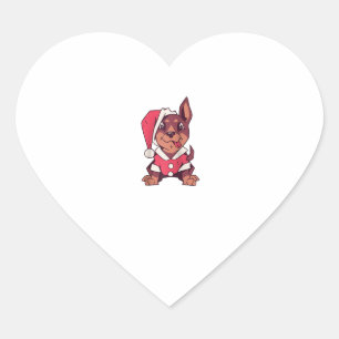 Dog Santa Hat - Funny Christmas Raglan Baseball Te Heart Sticker
