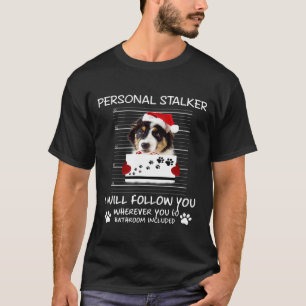 dog Santa Hat Personal Stalker Xmas T-Shirt