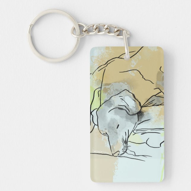 dog sausage resting key ring (Front)