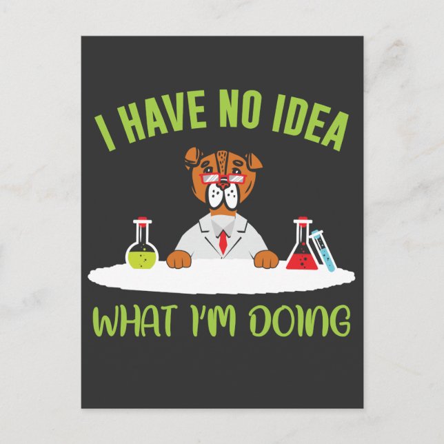 Dog Scientist Funny Animal Pun Chemist Postcard (Front)