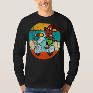 Dog Scooter Motorcycle Vintage Retro T-Shirt