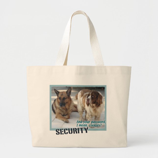 Dog SECURITY Large Tote Bag (Front)