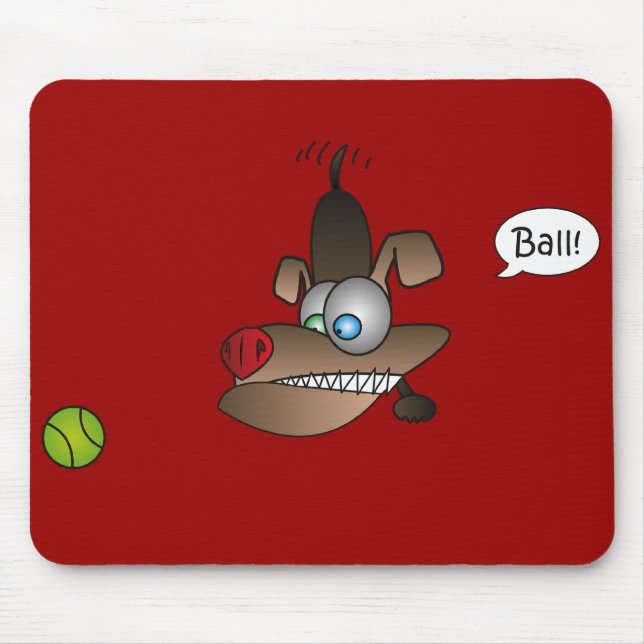 Dog Sees Ball Mouse Pad (Front)