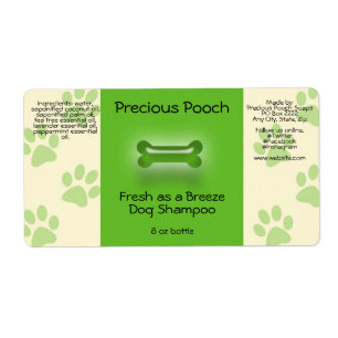 Dog Shampoo Soap Label (green)