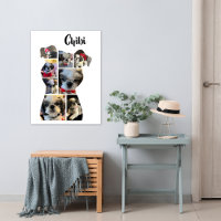 Dog Shape Photo Collage Poster