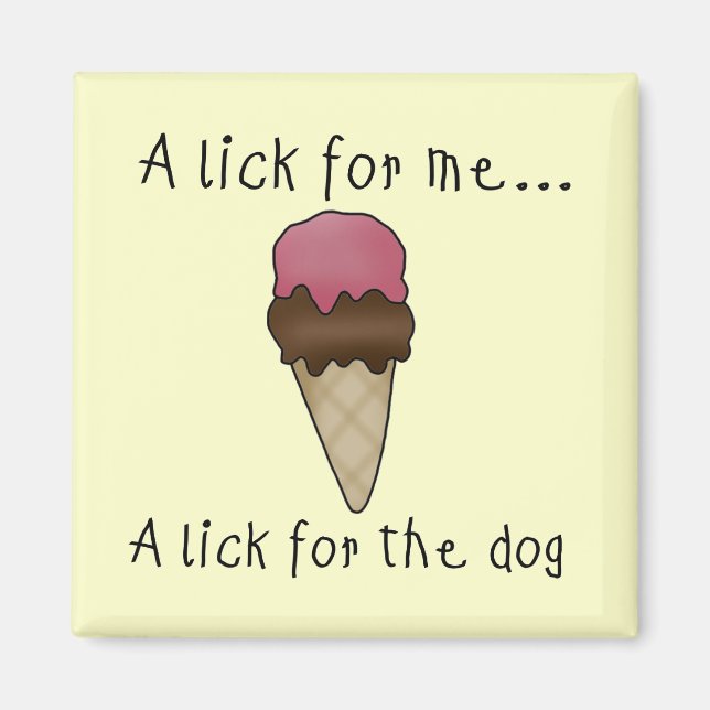 Dog Sharing Ice Cream Tshirts and Gifts Magnet (Front)