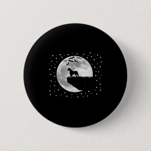 Dog shirt halloween scary night boxer bats & 6 cm round badge