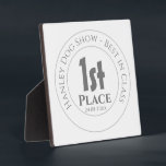 Dog Show - Best in Class 1st Prize Trophy Award Plaque<br><div class="desc">Dog Show - Best in Class Competition Prize Trophy Award for a winner or runner-up of a prize competition. Commemorative trophy award. Plaque award to commemorate a win or a place in a Dog Show - Best in Class event or competition. 1st prize. Includes Date of Achievement.</div>