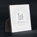 Dog Show - Best of Breed 1st Prize Trophy Award Plaque<br><div class="desc">Dog Show - Best of Breed Competition Prize Trophy Award for a winner or runner-up of a prize competition. Commemorative trophy award. Plaque award to commemorate a win or a place in a Dog Show - Best of Breed event or competition. 1st prize. Includes Date of Achievement.</div>
