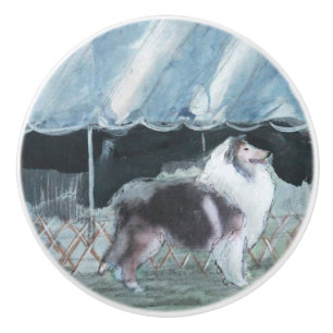 Dog Show Days Ceramic Knob