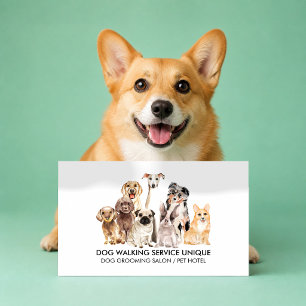 Dog Show Handler Elegant Watercolor Business Card