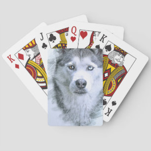 Dog Siberian Husky Drawing Sled Dog OtterBox Playing Cards