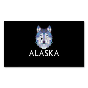 Dog Siberian Husky Husky Dog Face Magnetic Business Card