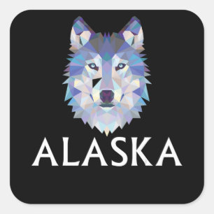 Dog Siberian Husky Husky Dog Face Square Sticker