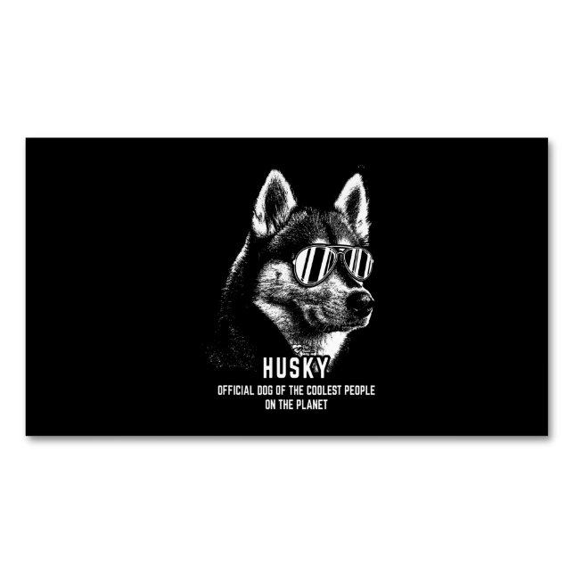 Dog | Siberian Husky Official Dog Of Coolest Magnetic Business Card (Front)
