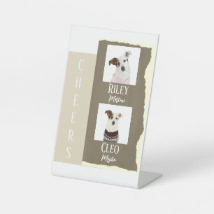 Dog Signature Cocktail Drink Brown Wedding Pedestal Sign