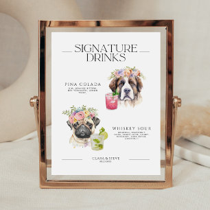 Dog signature drink Pet menu wedding Sign