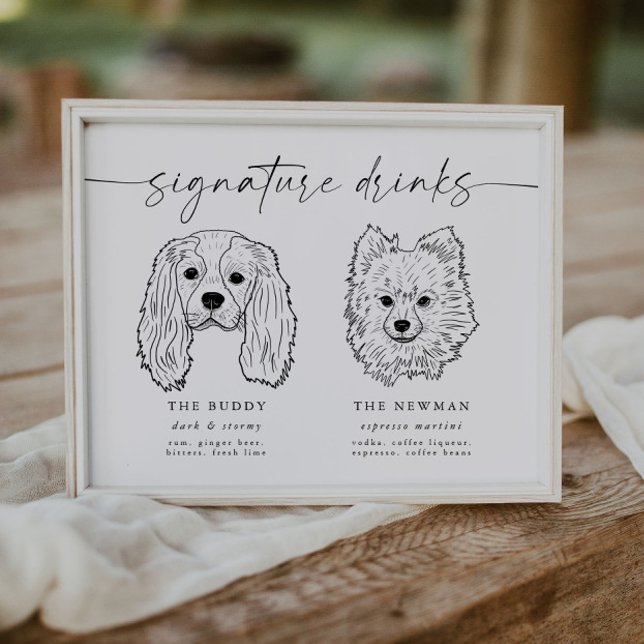 Dog Signature Drinks Wedding Pet Bar Sign (Creator Uploaded)