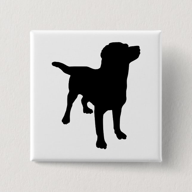 Dog Silhouette 15 Cm Square Badge (Front)