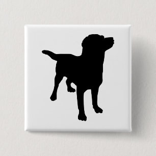 Dog Silhouette 15 Cm Square Badge
