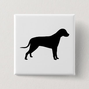 Dog Silhouette 15 Cm Square Badge