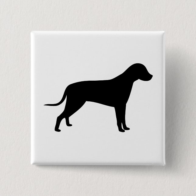 Dog Silhouette 15 Cm Square Badge (Front)