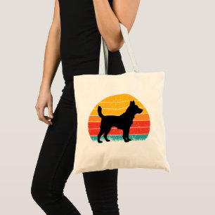 Dog Silhouette at Sunset Tote Bag