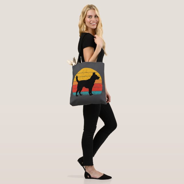 Dog Silhouette at Sunset Tote Bag (On Model)