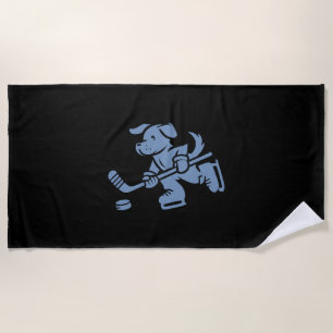 Dog Silhouette Golden Retriever Labrador Hockey Beach Towel