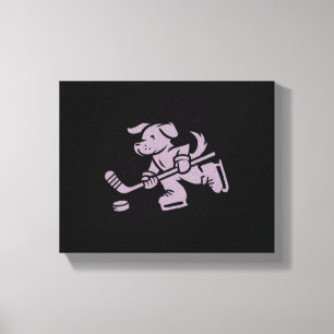 Dog Silhouette Golden Retriever Labrador Hockey   Canvas Print