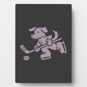 Dog Silhouette Golden Retriever Labrador Hockey   Plaque