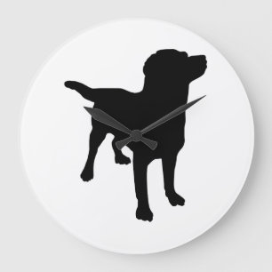 Dog Silhouette Large Clock