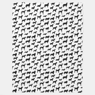 Dog Silhouette Pattern, Black Print Fleece Blanket