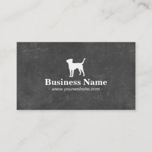 Dog Silhouette Pet Care Chalkboard Business Card