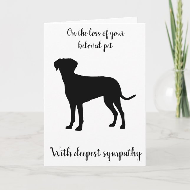 Dog silhouette photo custom pet sympathy card (Front)
