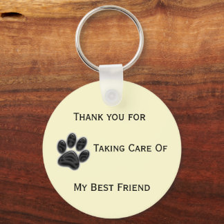 Dog Sitter Appreciation Paw Print Thank You Key Ring
