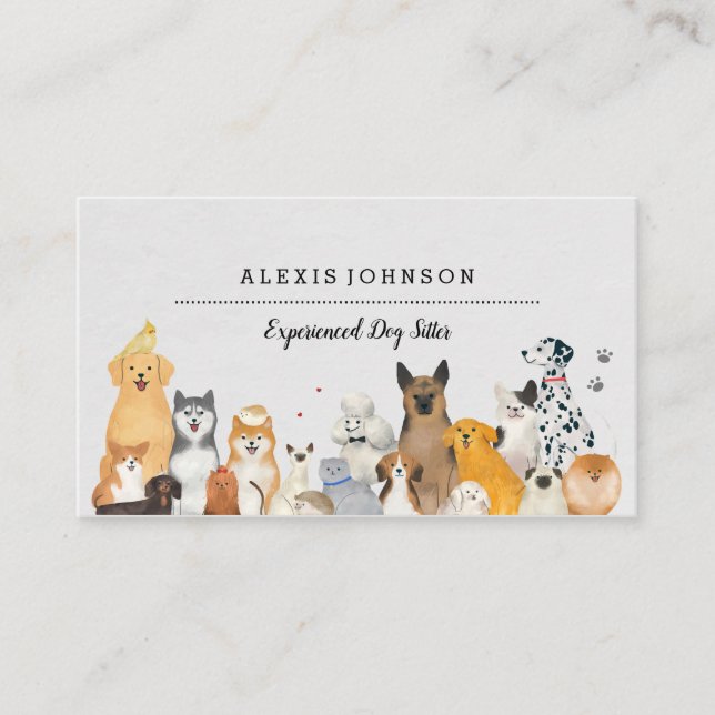 Dog Sitter Business Cards (Front)