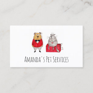 Dog Sitter Cat Sitter Pet Services Grooming Business Card