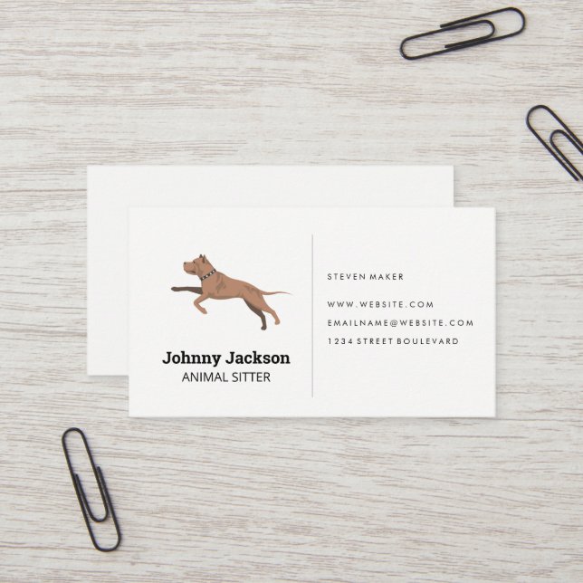 Dog Sitter | Dog Running Business Card (Front/Back In Situ)